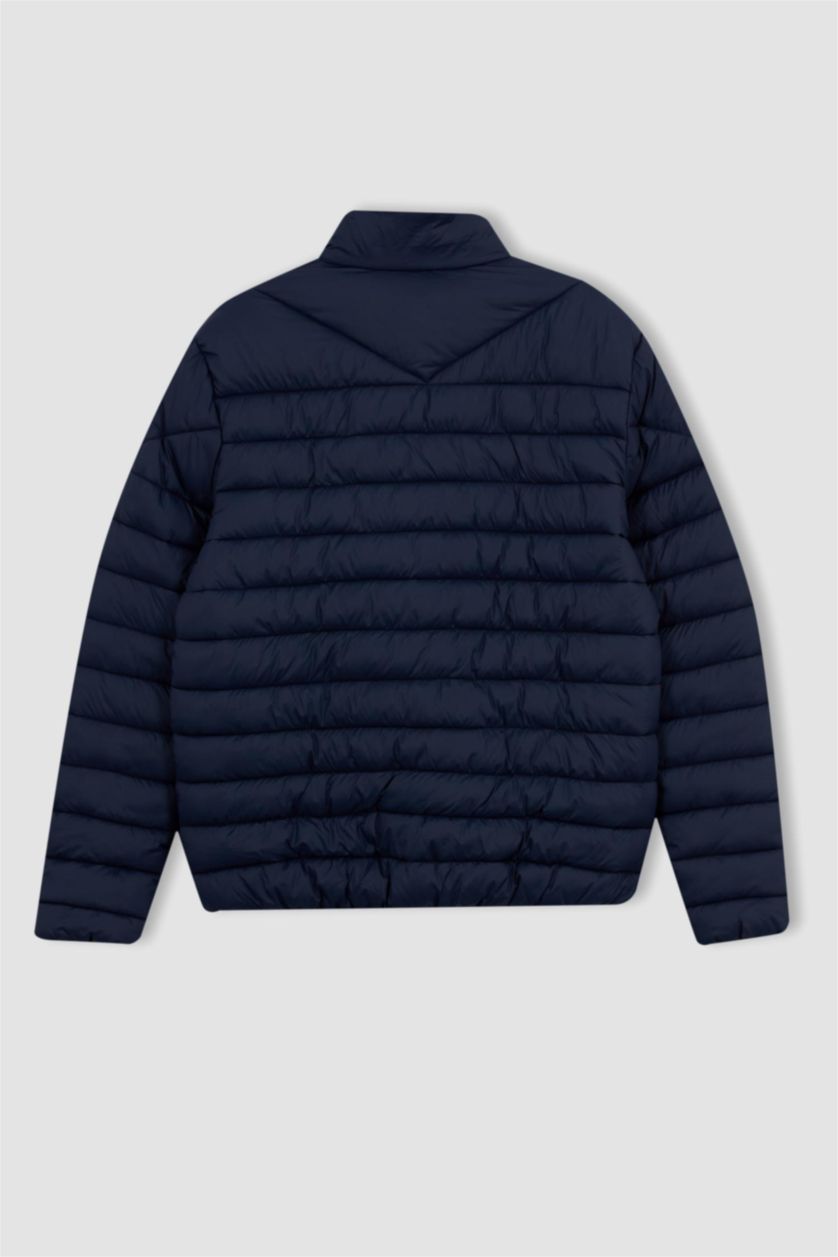 Erkek Lacivert DeFactoFit Standart Fit Şişme Mont