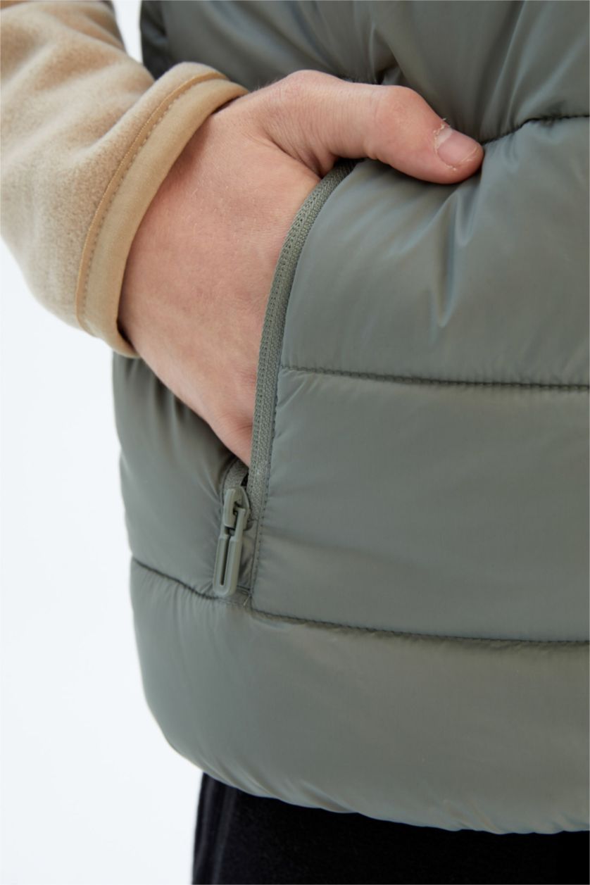 Erkek Açık Haki Standart Fıt Yelek