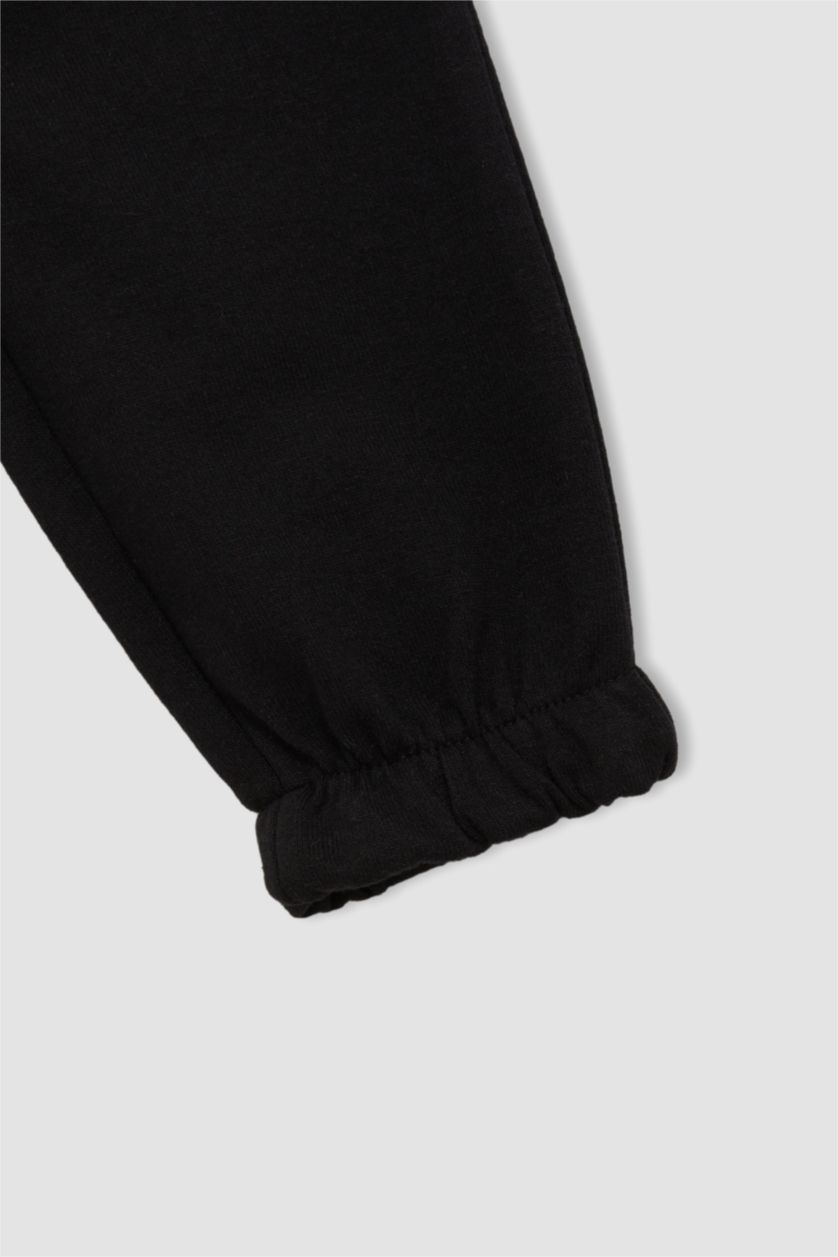 FILLES Noir Jogger - Bas de survêtement imprimé ours en peluche coupe standard pour fille