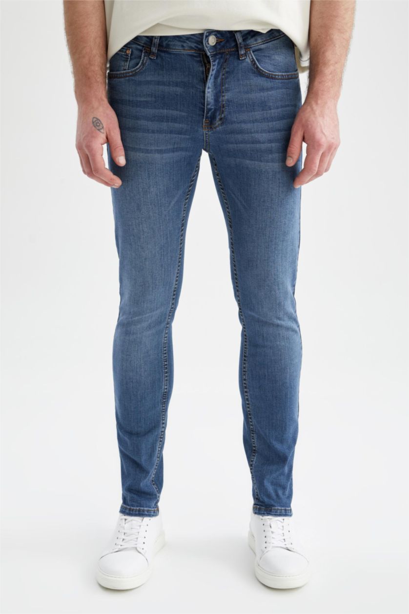 Man Blue Super Skinny Fit Straight Leg Jeans