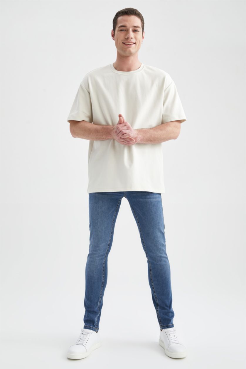 Man Blue Super Skinny Fit Straight Leg Jeans