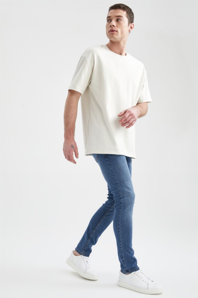 Man Blue Super Skinny Fit Straight Leg Jeans