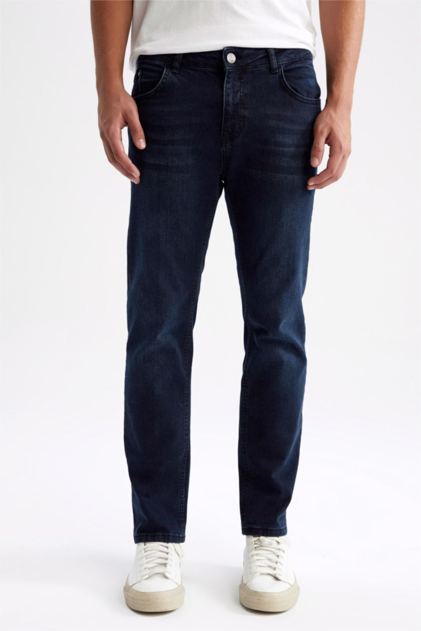 HOMME Indigo Jean Sergio Coupe Droite À Taille Normale