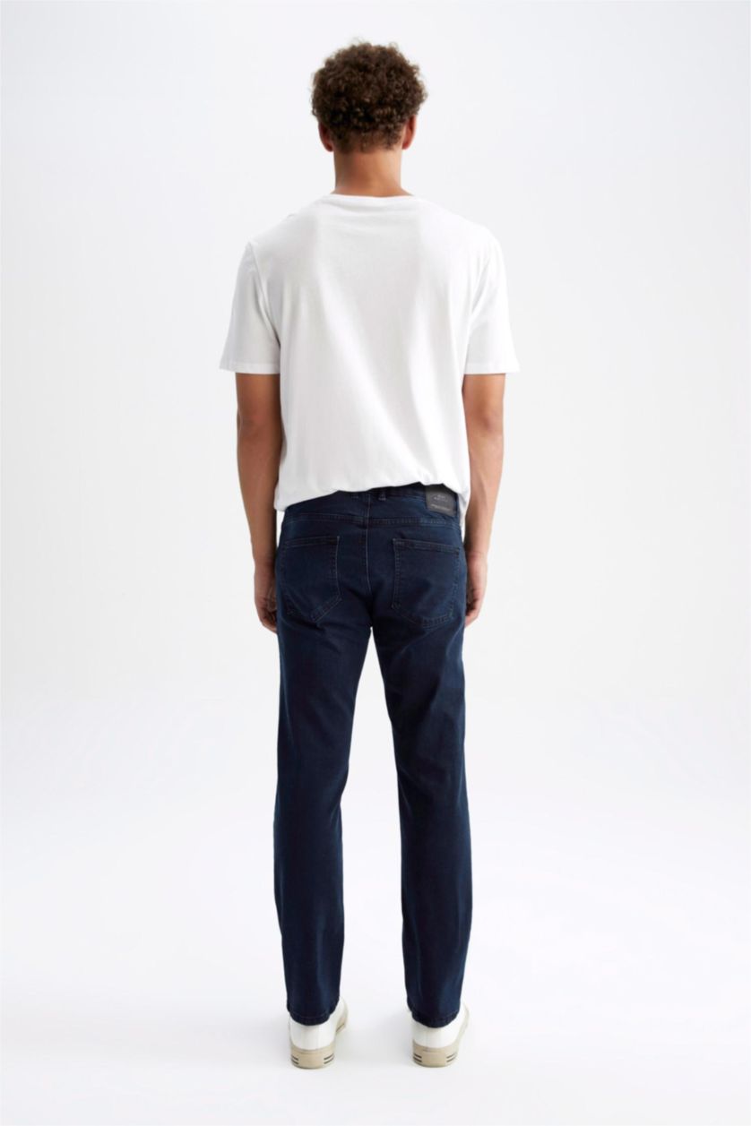 HOMME Indigo Jean Sergio Coupe Droite À Taille Normale