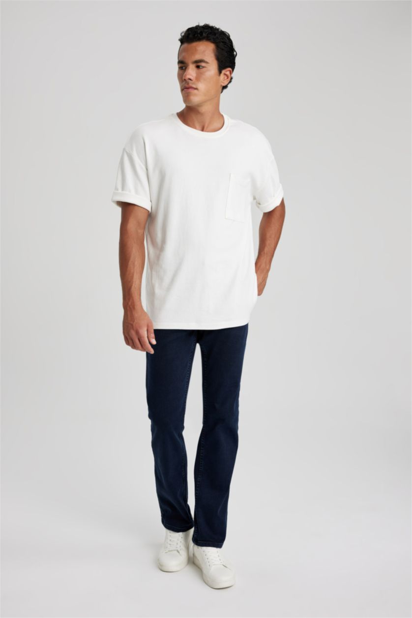 Man Blue Black Sergio Regular Fit Trousers