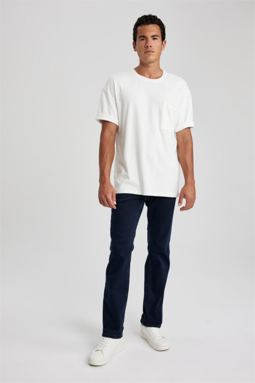 Man Blue Black Sergio Regular Fit Trousers