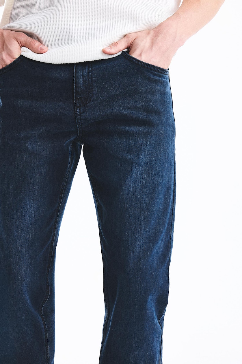 Men Blue Black Sergio Regular Fit Regular Waist Straight Leg Jeans