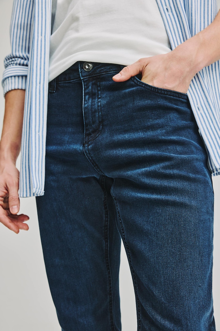 Erkek Mavi Siyah Sergio Regular Fit Jean Pantolon