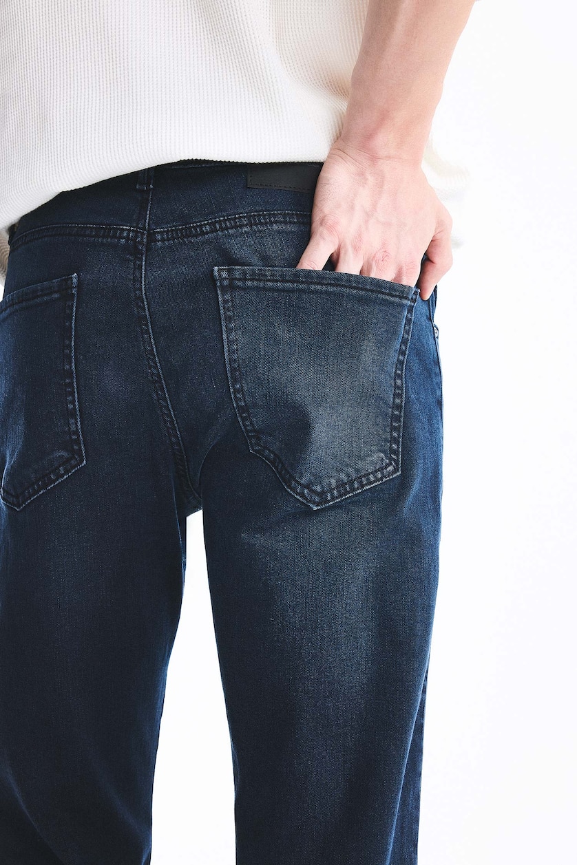 Men Blue Black Sergio Regular Fit Regular Waist Straight Leg Jeans
