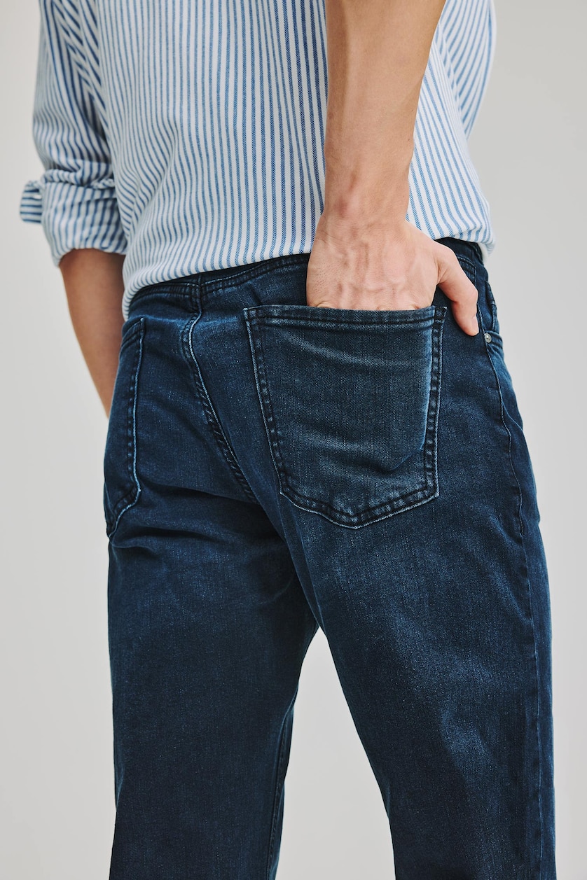 Erkek Mavi Siyah Sergio Regular Fit Jean Pantolon