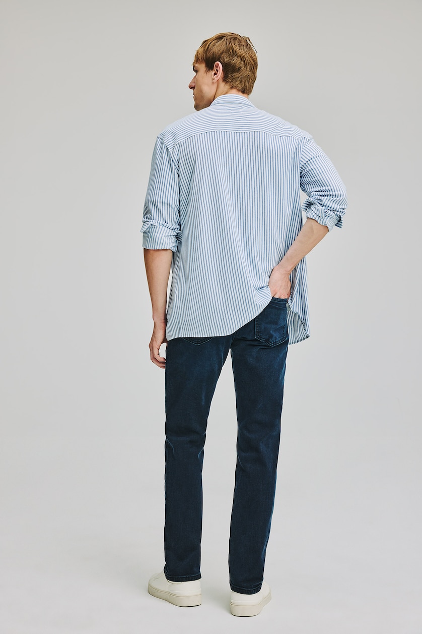 Erkek Mavi Siyah Sergio Regular Fit Jean Pantolon