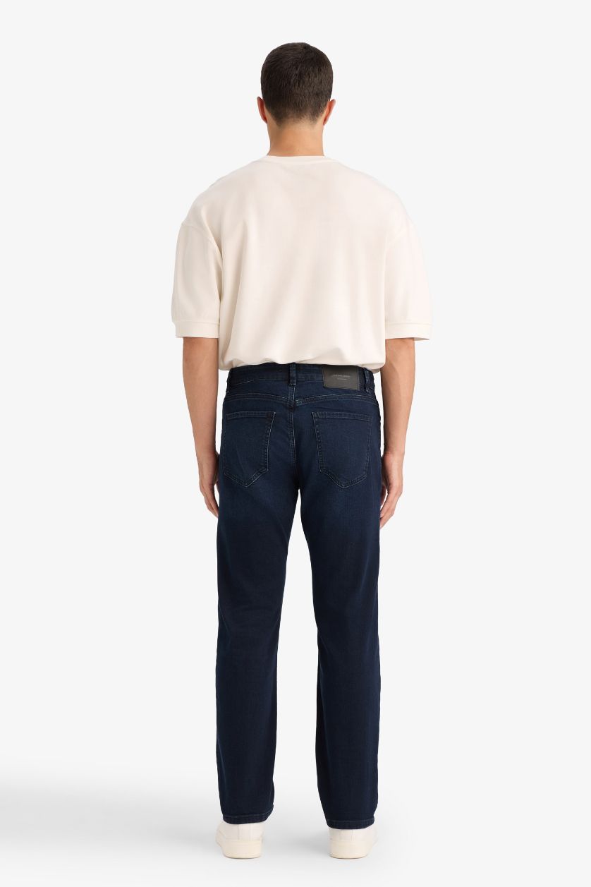 Erkek Mavi Siyah Sergio Regular Fıt Jean Pantolon