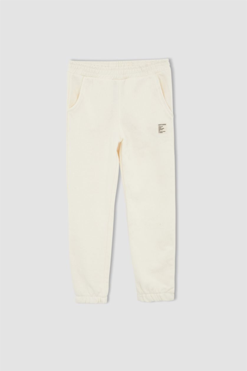 GIRLS & TEENS Beige Girl Jogger Standard Fit Pocket Detailed Jogger Tracksuit Bottom