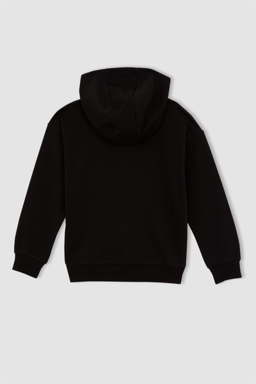 بنات أسود سويت شيرت قصة عادية بغطاء للرأس مرخص من Harry Potter