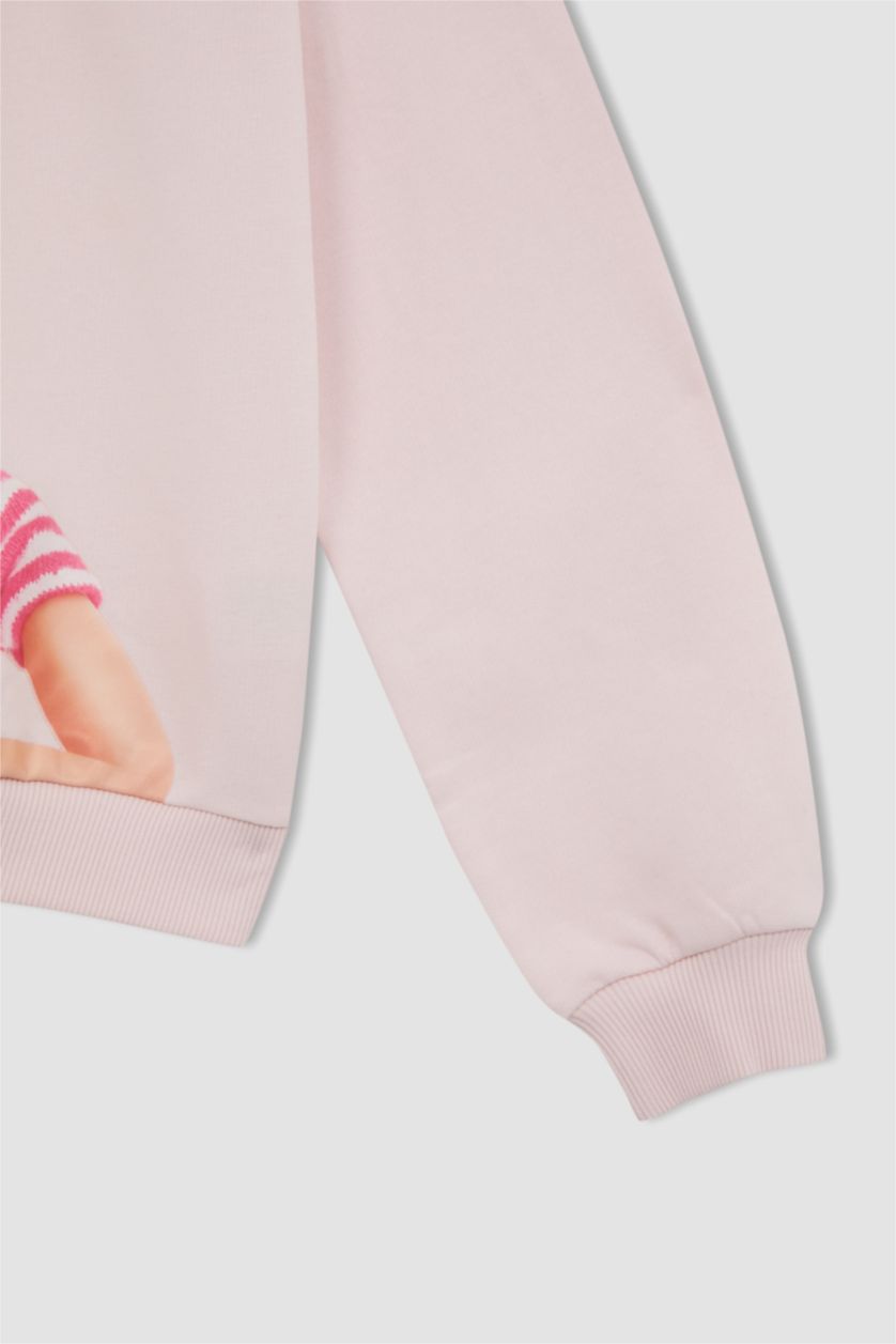 Kız Çocuk - Genç Kız Açık Somon Kız Çocuk Barbie Sweatshirt Tayt Takım