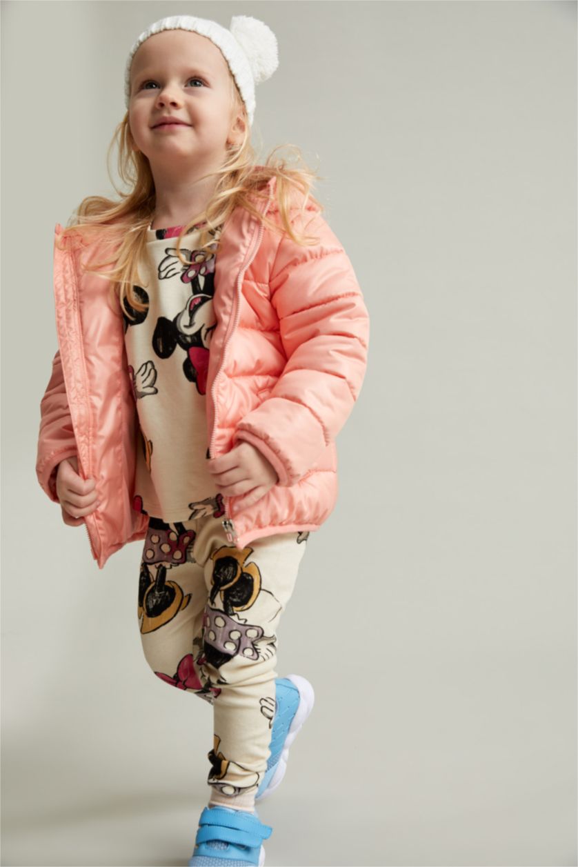 BABY GIRL Salmon Baby Girl Water Repellent Hooded Inflatable Long Coat