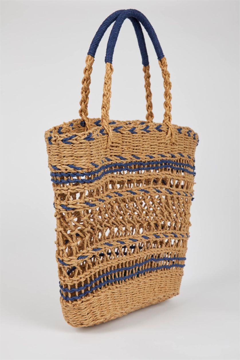 Женщины Голубрй Сумка соломенная для женщин