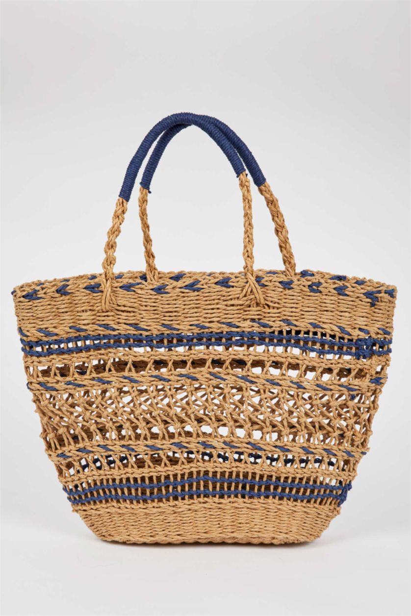 Женщины Голубрй Сумка соломенная для женщин