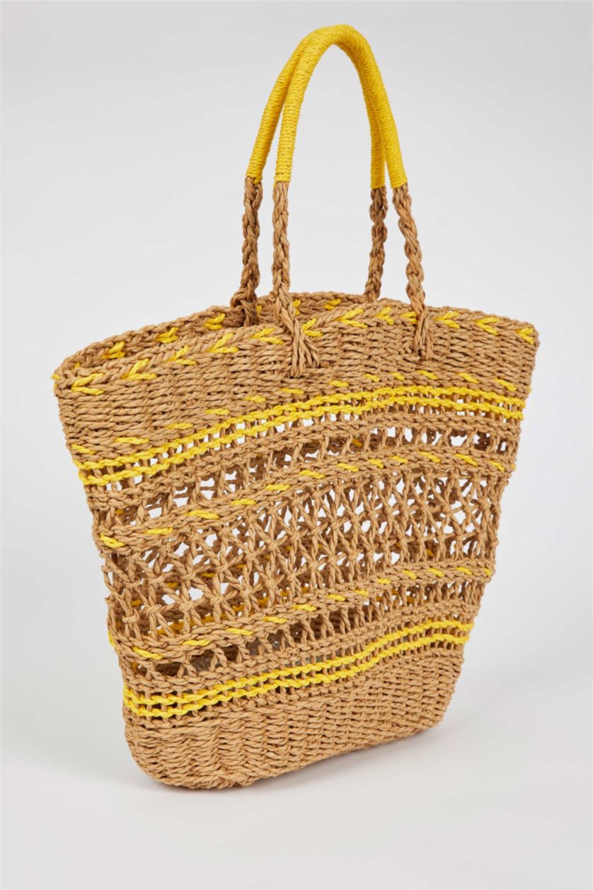 WOMAN Yellow Wicker Shoulder bag