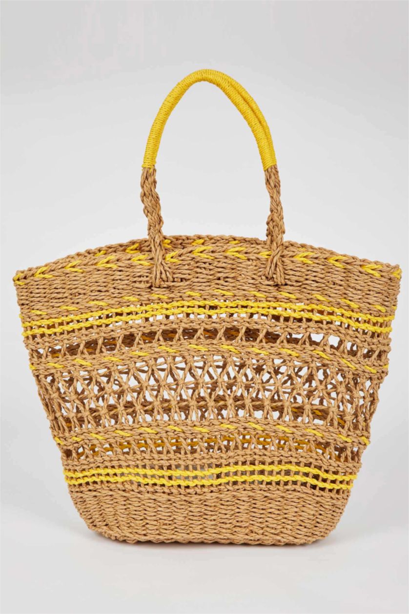 WOMAN Yellow Wicker Shoulder bag