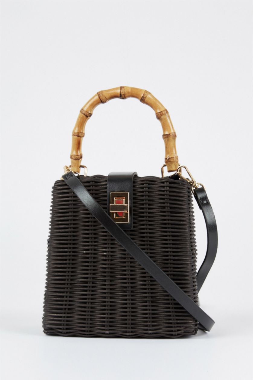 Kadın Siyah Kadın Büyük Hasır El Çantası