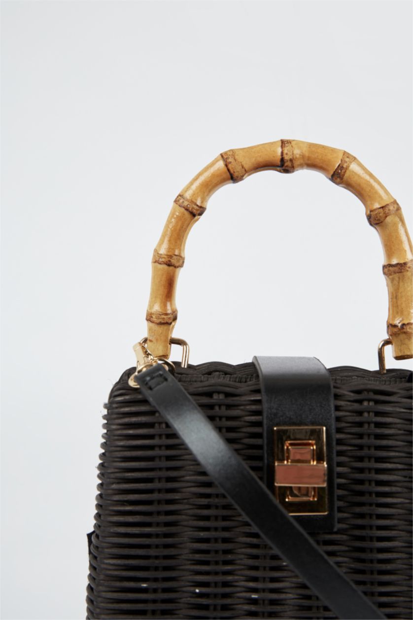 Kadın Siyah Kadın Büyük Hasır El Çantası