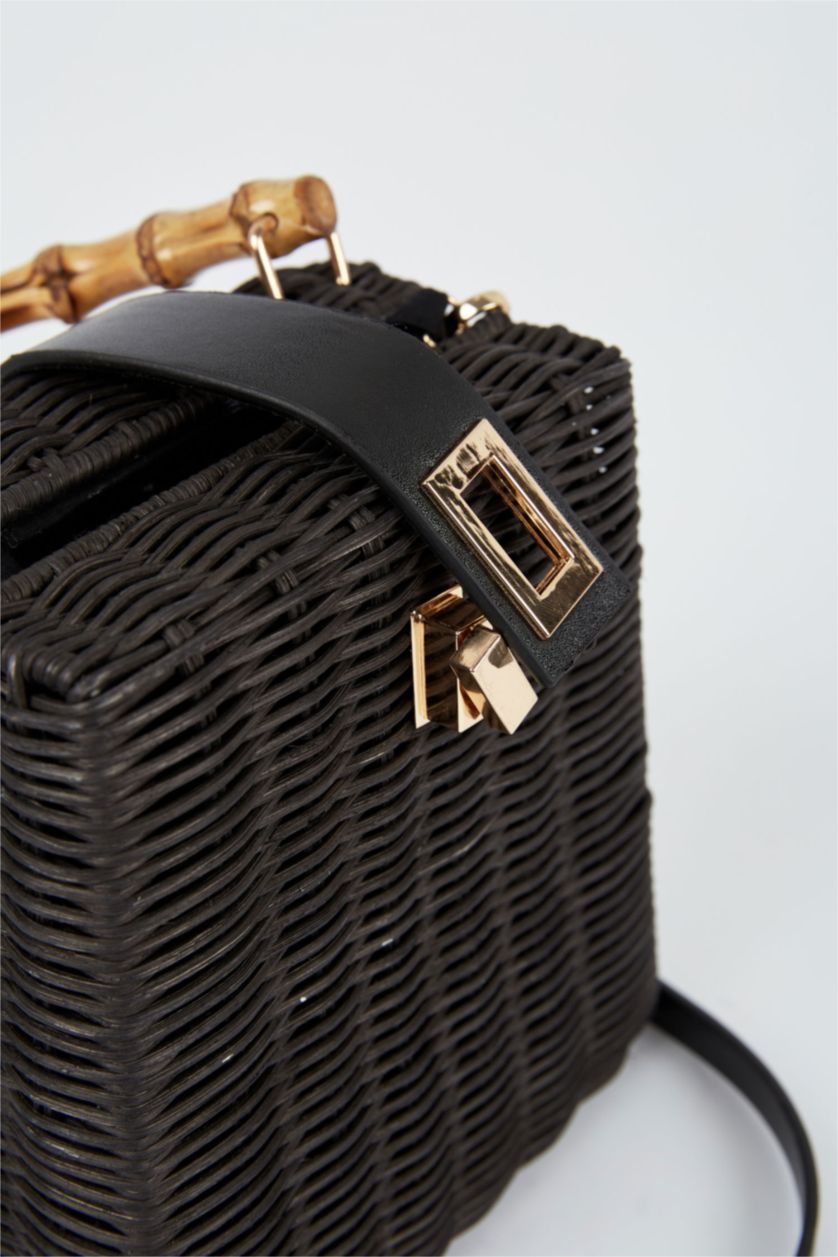 Kadın Siyah Kadın Büyük Hasır El Çantası