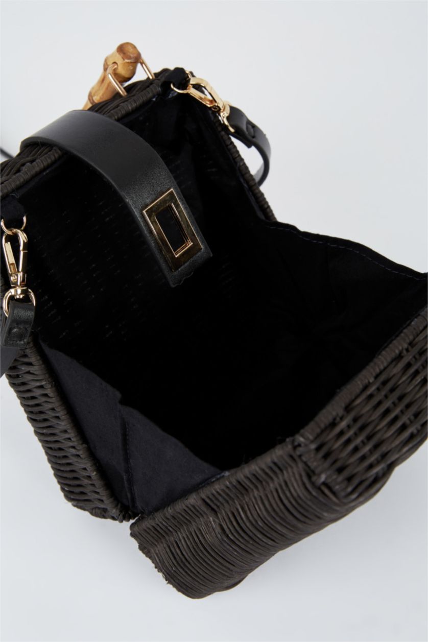 Kadın Siyah Kadın Büyük Hasır El Çantası