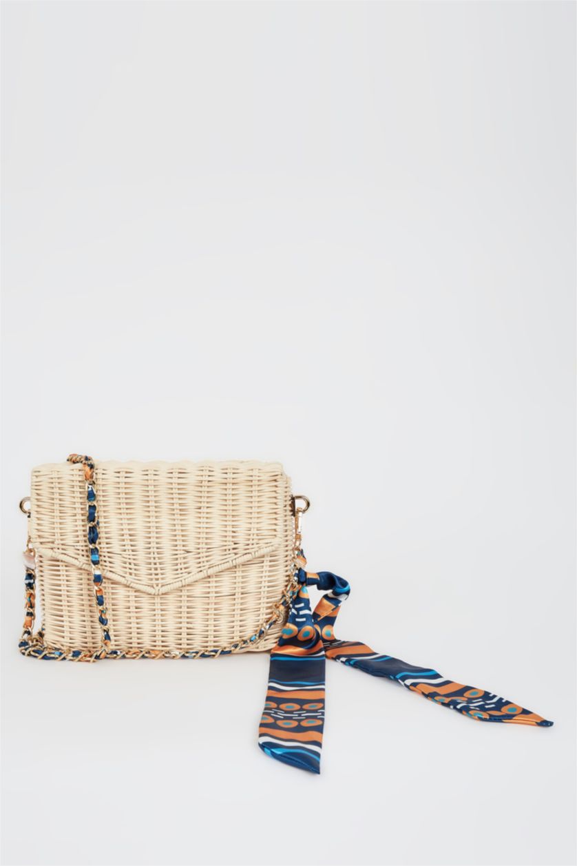 Kadın Kum Hasır Çapraz Çanta