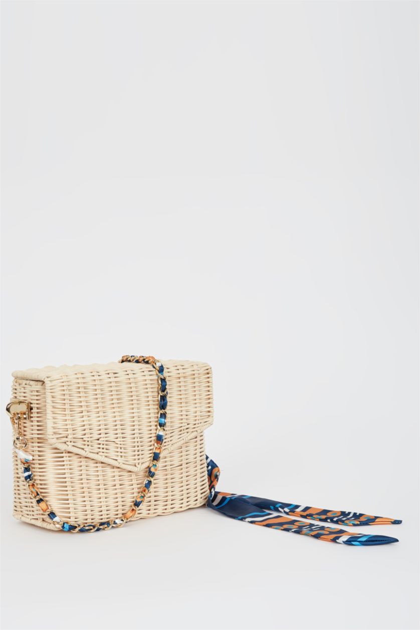 Kadın Kum Hasır Çapraz Çanta