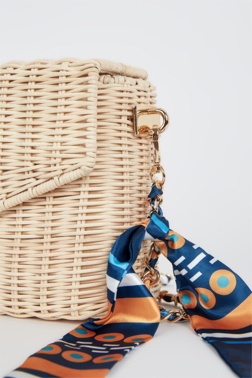 Kadın Kum Hasır Çapraz Çanta