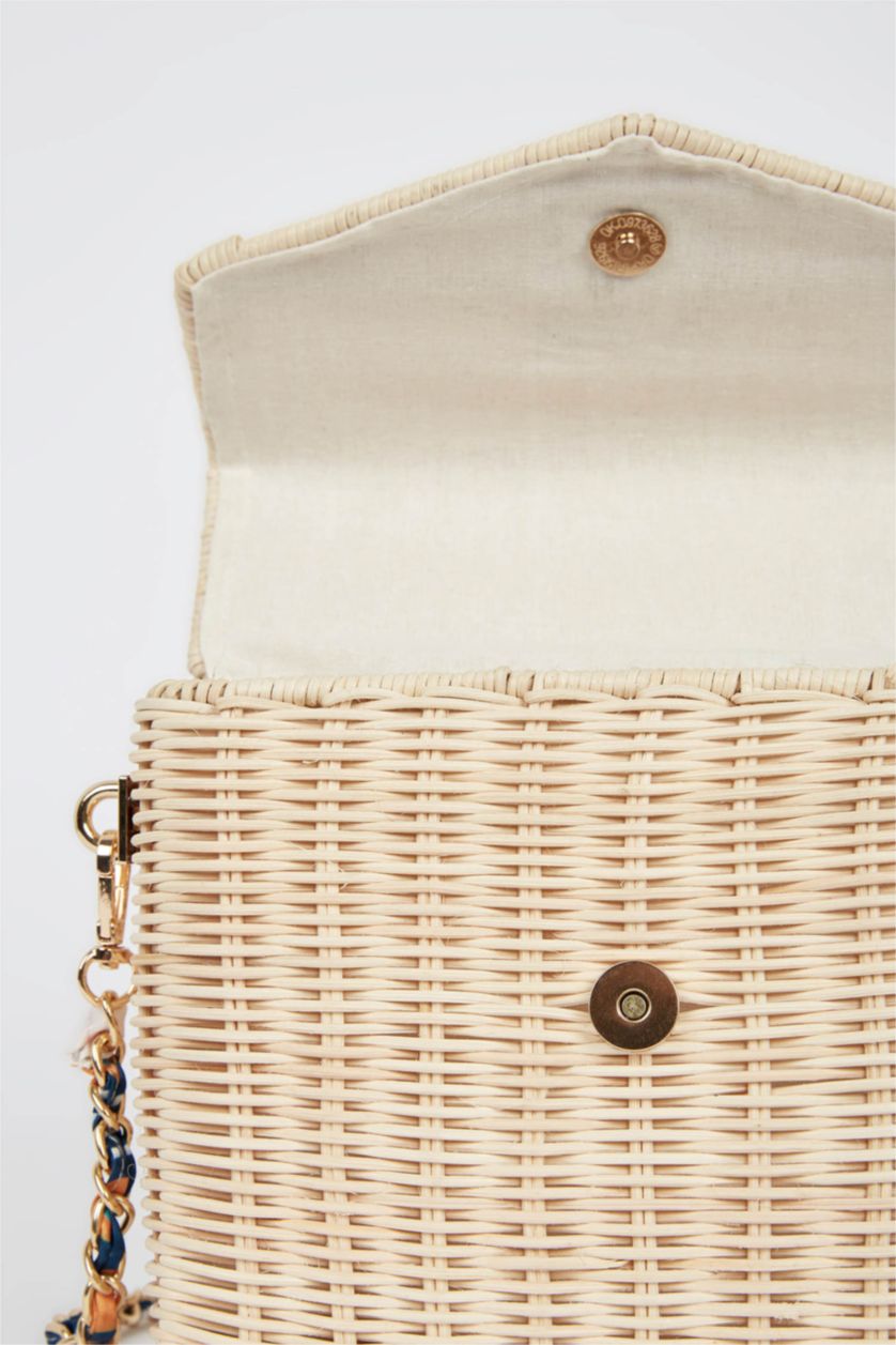 Kadın Kum Hasır Çapraz Çanta