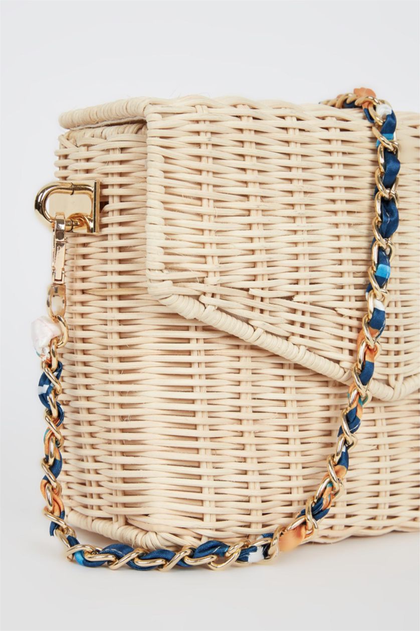 Kadın Kum Hasır Çapraz Çanta