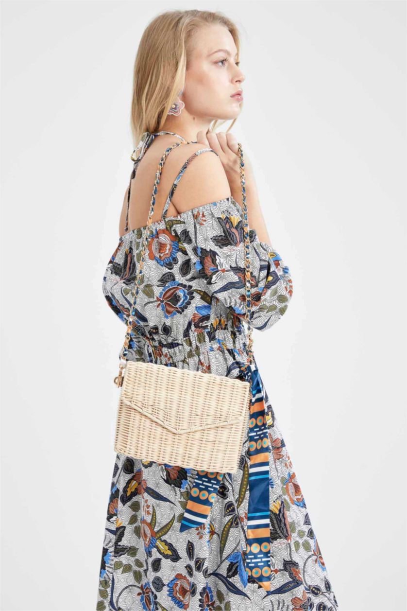 Kadın Kum Hasır Çapraz Çanta