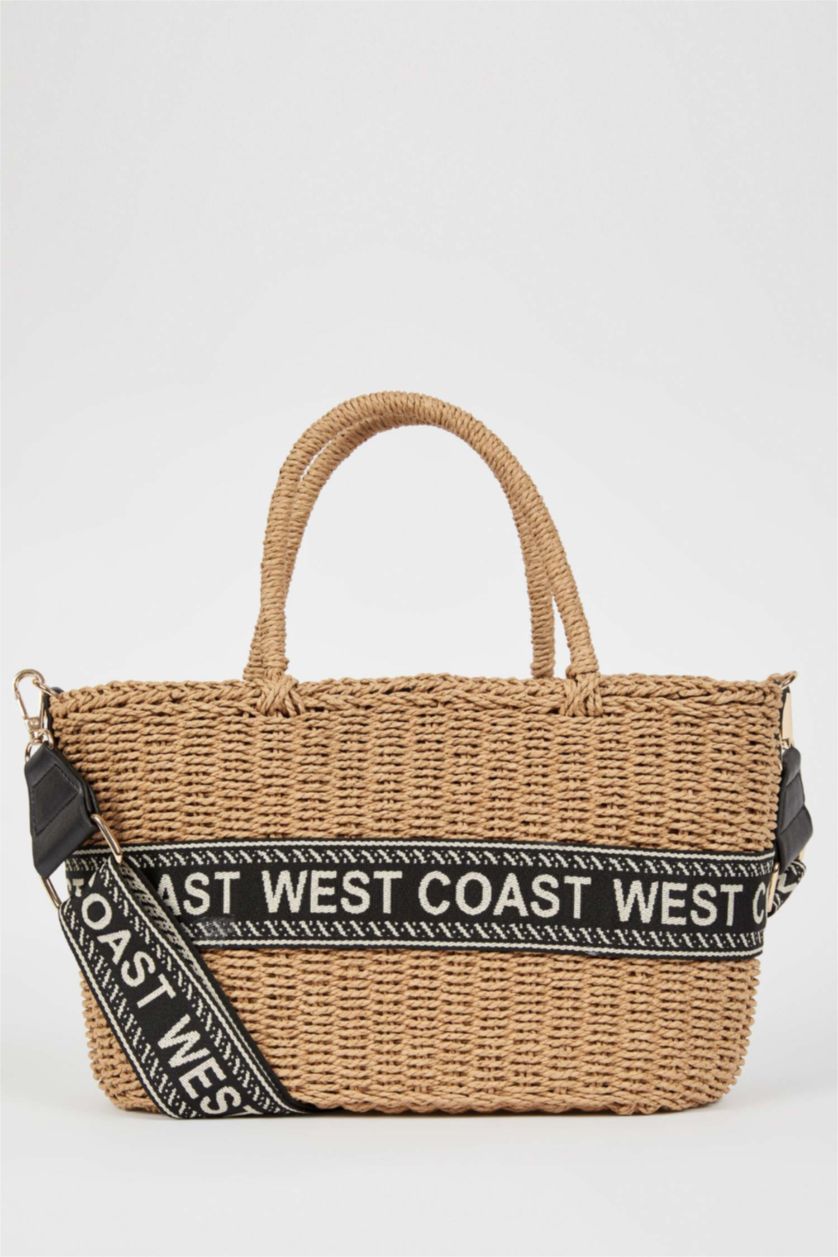 Kadın Vizon Kadın Büyük Hasır Çapraz Çanta