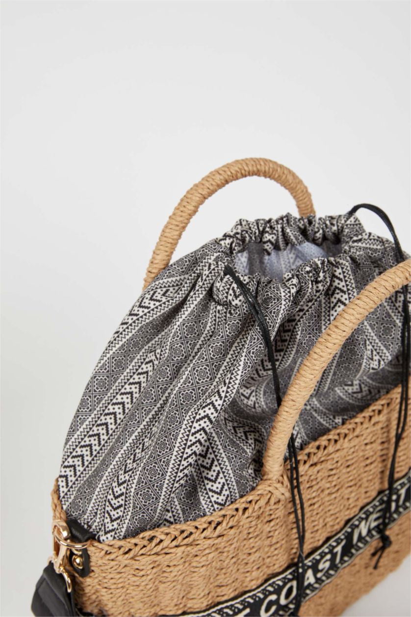 Kadın Vizon Kadın Büyük Hasır Çapraz Çanta