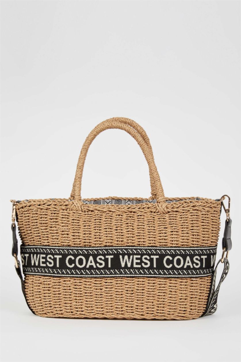 Kadın Vizon Kadın Büyük Hasır Çapraz Çanta