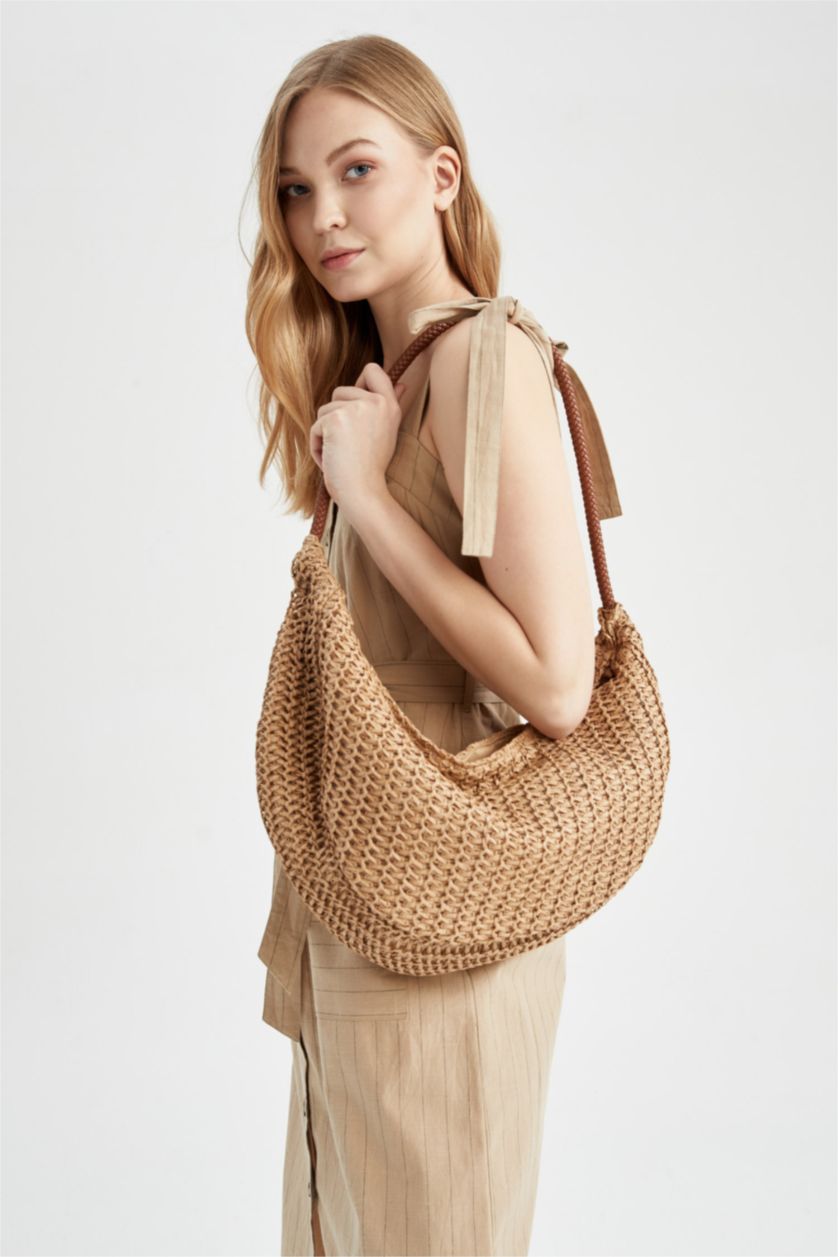 FEMME Beige Sac bandoulière Osier
