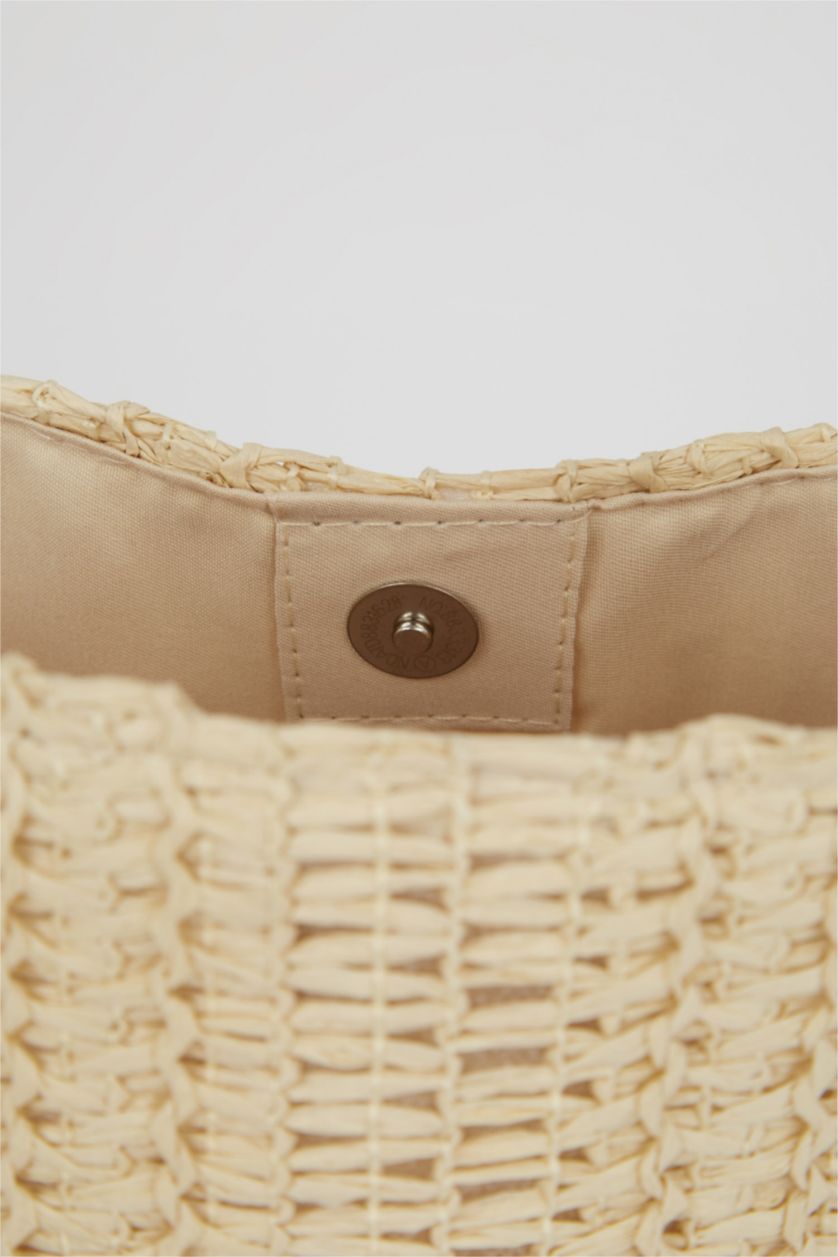 Kadın Kum Kadın Büyük Çapraz Hasır Çanta