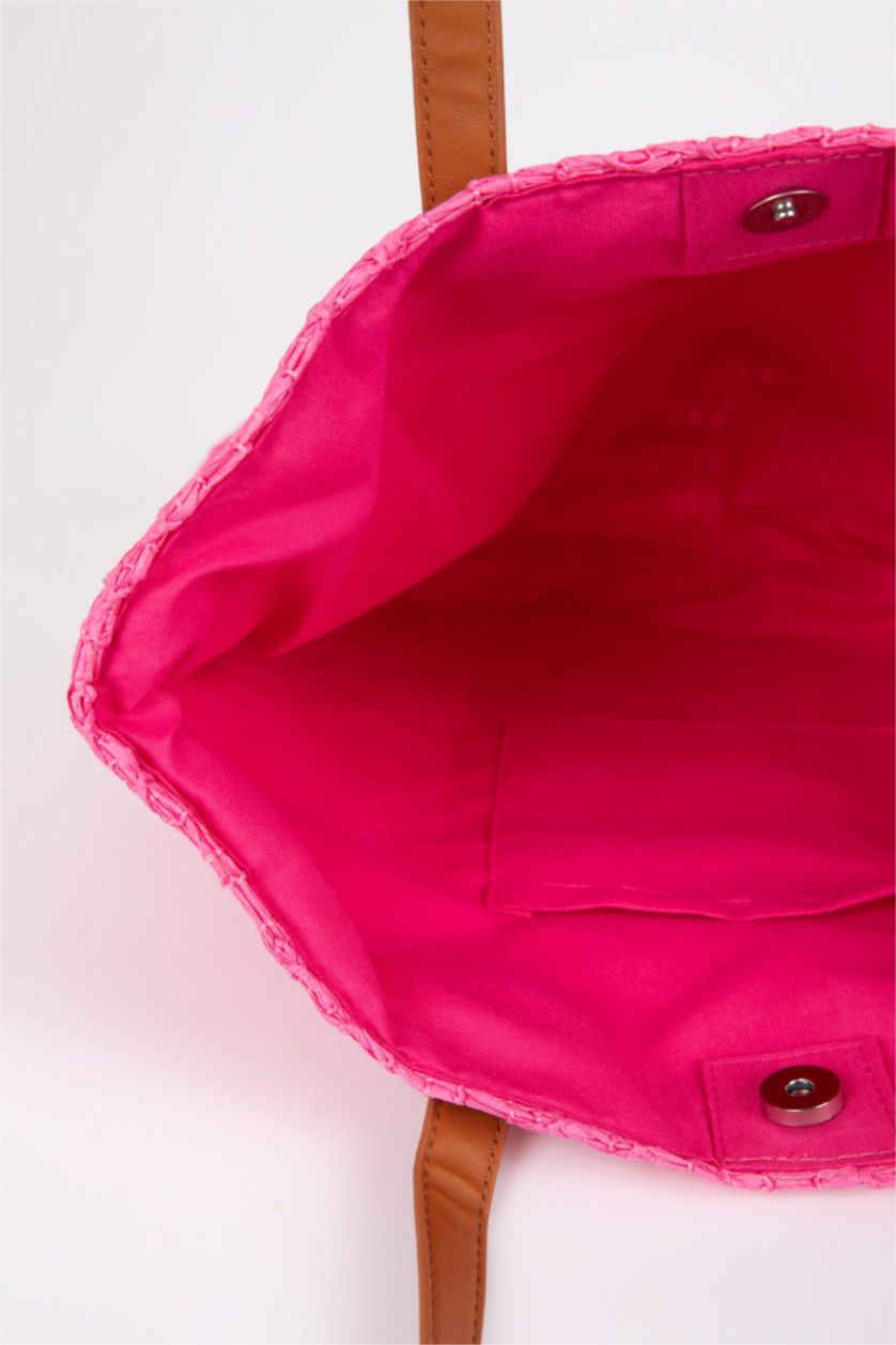 Kadın Pembe Hasır Çapraz Çanta