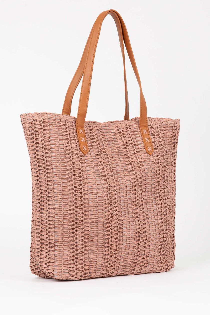 Женщины Светло-розовый Сумка из саломки для женщин