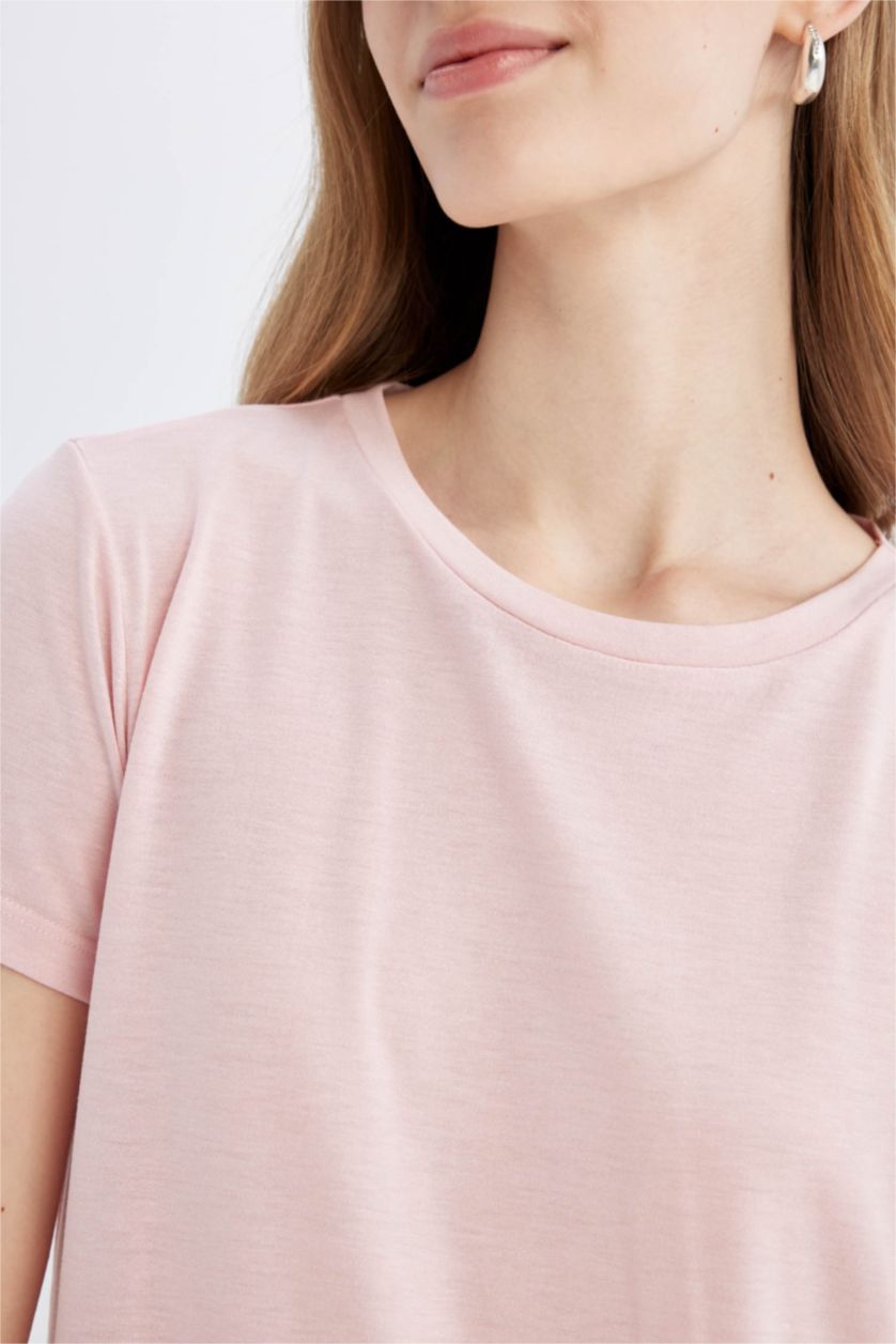 WOMAN Light Pink Regular Fit Short Sleeve T-Shirt
