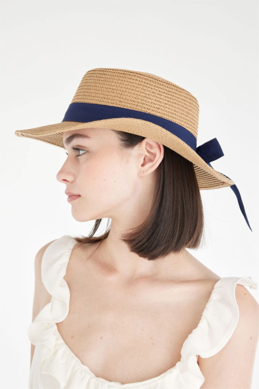 Женщины Синий Соломенная шапка для женщин