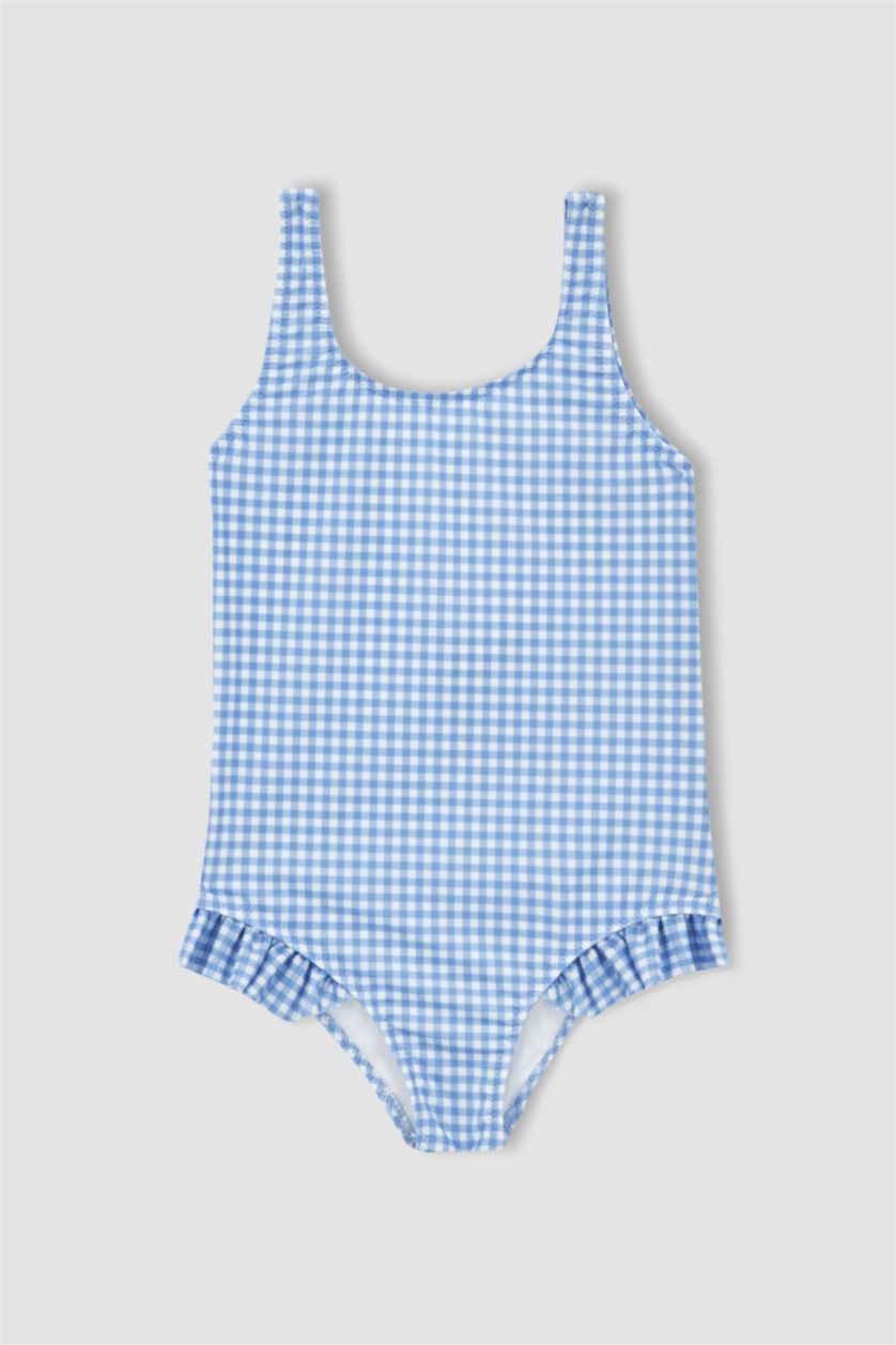 بنات أزرق فاتح مايو سباحة بناتي قطني مكشكش