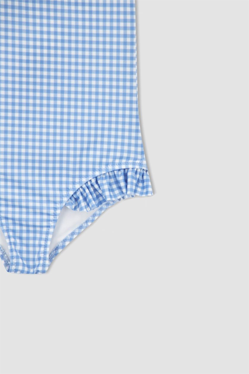 بنات أزرق فاتح مايو سباحة بناتي قطني مكشكش