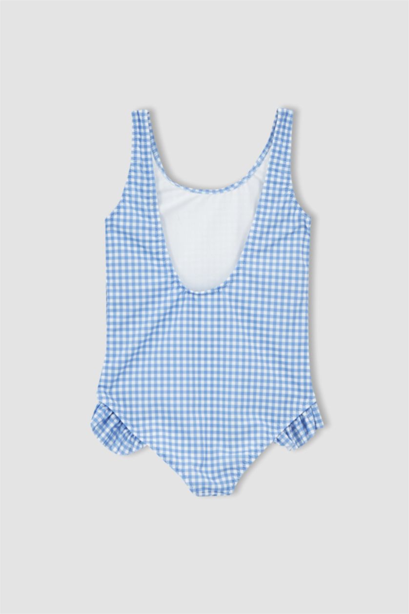 بنات أزرق فاتح مايو سباحة بناتي قطني مكشكش