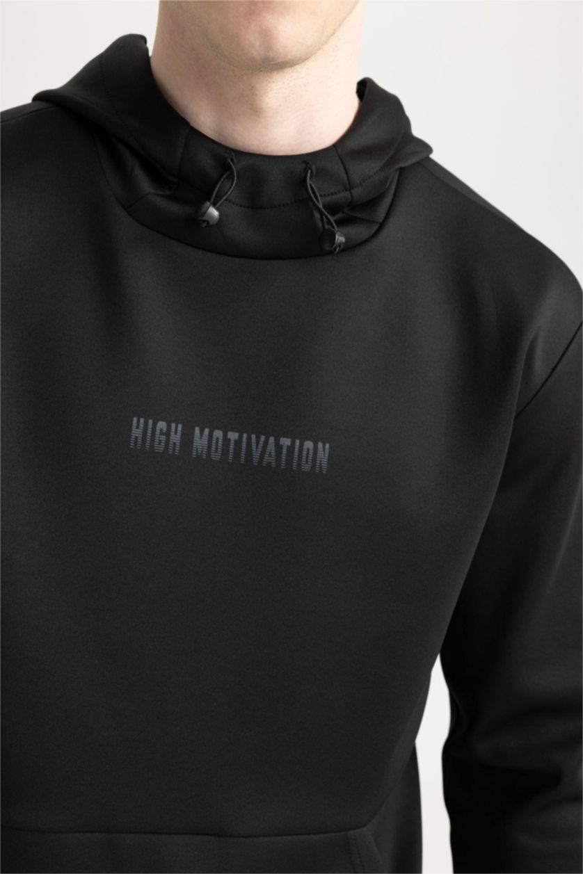 HOMME Noir Defacto Fit Sweat-Shirt À Capuche Coupe Standard Sportsman