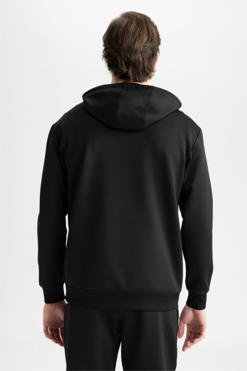 HOMME Noir Defacto Fit Sweat-Shirt À Capuche Coupe Standard Sportsman