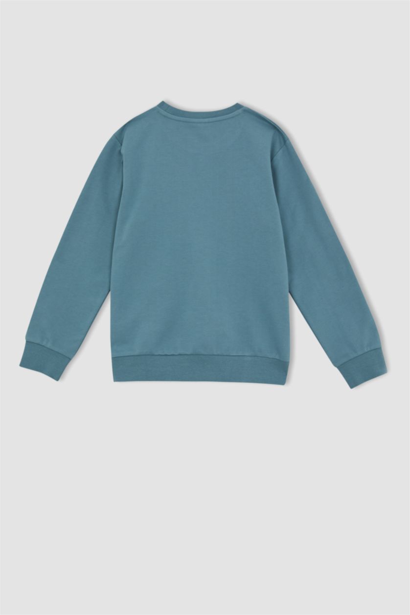 GARÇONS Vert Costume 2 pièces imprimé à slogan et col ras du cou pour garçon