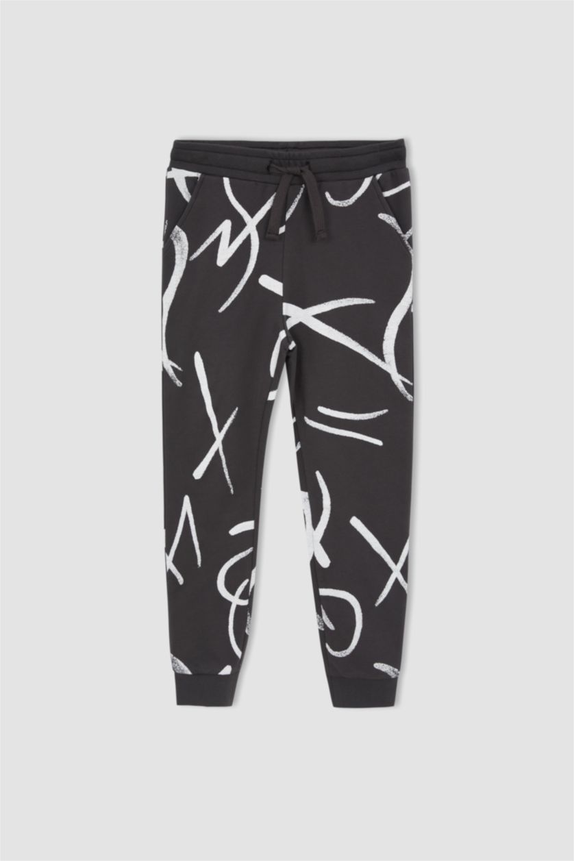 Erkek Çocuk - Genç Erkek Antrasit Erkek Çocuk Desenli Bisiklet Yaka 2'li Takım